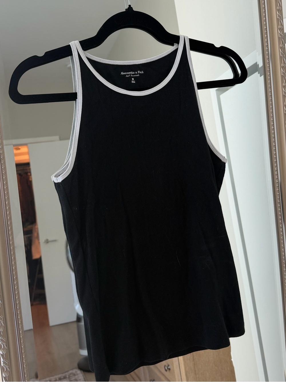 Abercrombie & Fitch Black Tank with White Trim